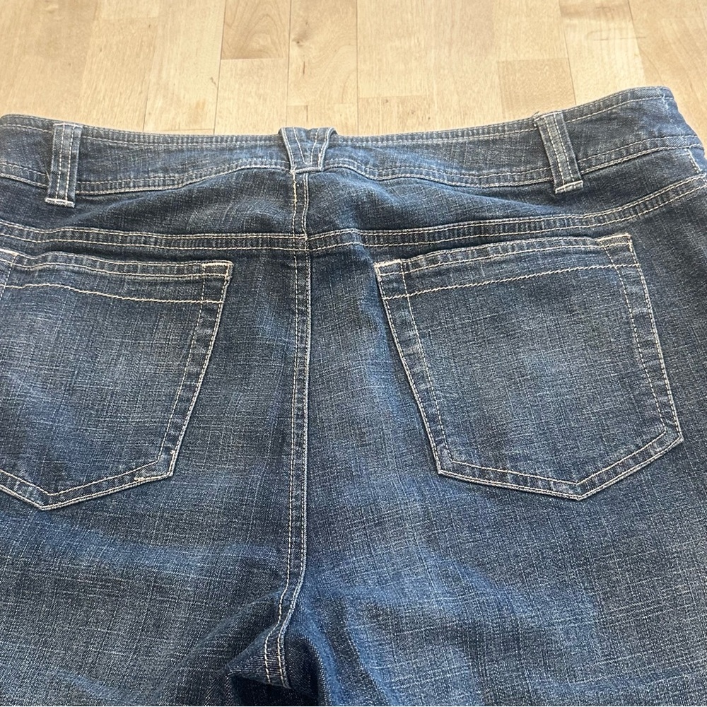 Bandolino Jeans Women's 10 Bootcut Mid Rise Stretch Dark Wash Western Boho Flap - Picture 8 of 14